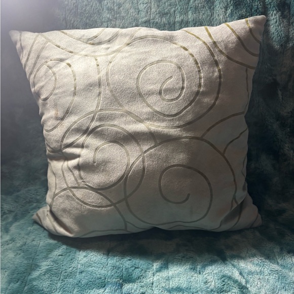 Pale Blue Suede Swirl Pattern 16” inch Pillow - Picture 1 of 6